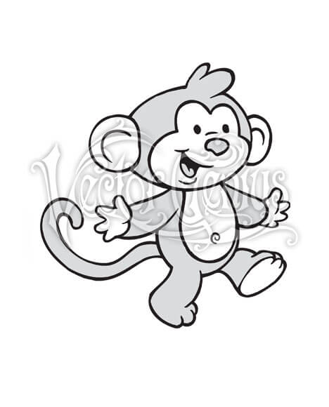 468x580 High Resolution Cute Baby Monkey Cartoon Clip Art Stock Art