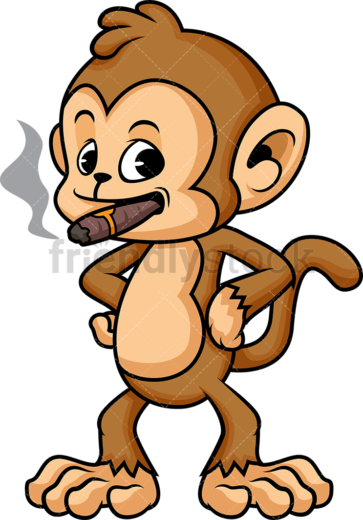free smoking monkey illustration free download