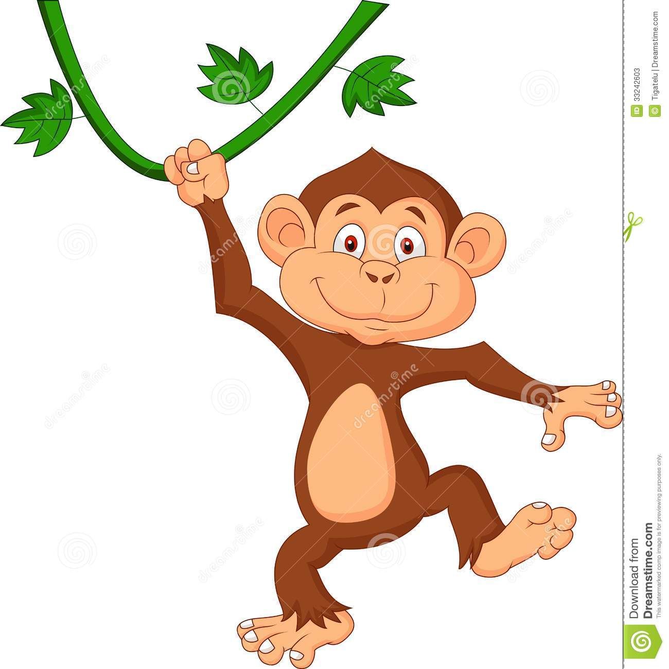 1300x1300 Cute Monkey Cartoon Hanging