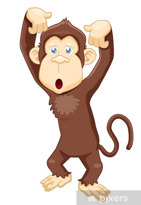481x700 Illustration Of Monkey Cartoon Vector Wall Mural We