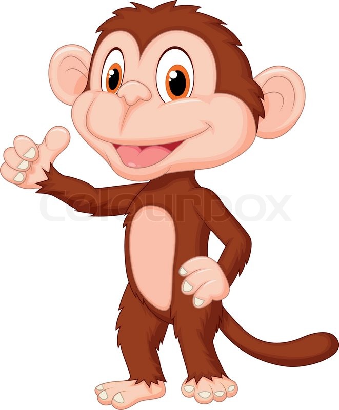 661x800 Cute Monkey Cartoon Giving Thumb Up Stock Vector Colourbox