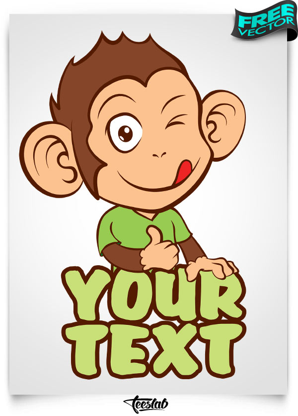 600x836 Download Free Vector Monkey Cartoon Teeslab Illustration