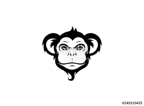 500x369 Creative Monkey Face Logo Illustration Stock Image And Royalty