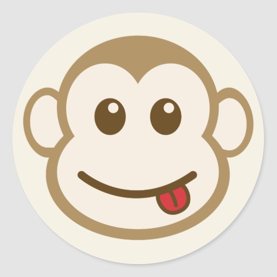 540x540 Monkey Face Vector Art Classic Round Sticker