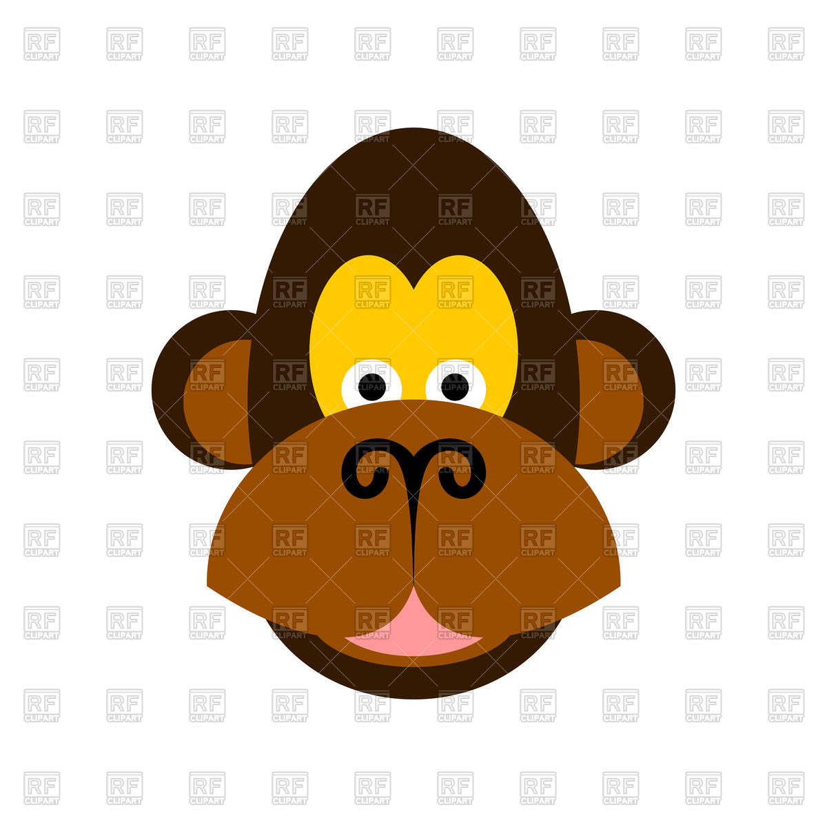 1200x1200 Monkey Face Isolated On White Background Vector Image Of Plants