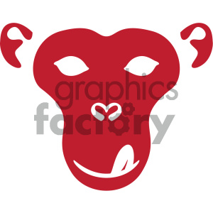 300x300 Monkey Face Outline Vector Icon Clipart Royalty Free Gif
