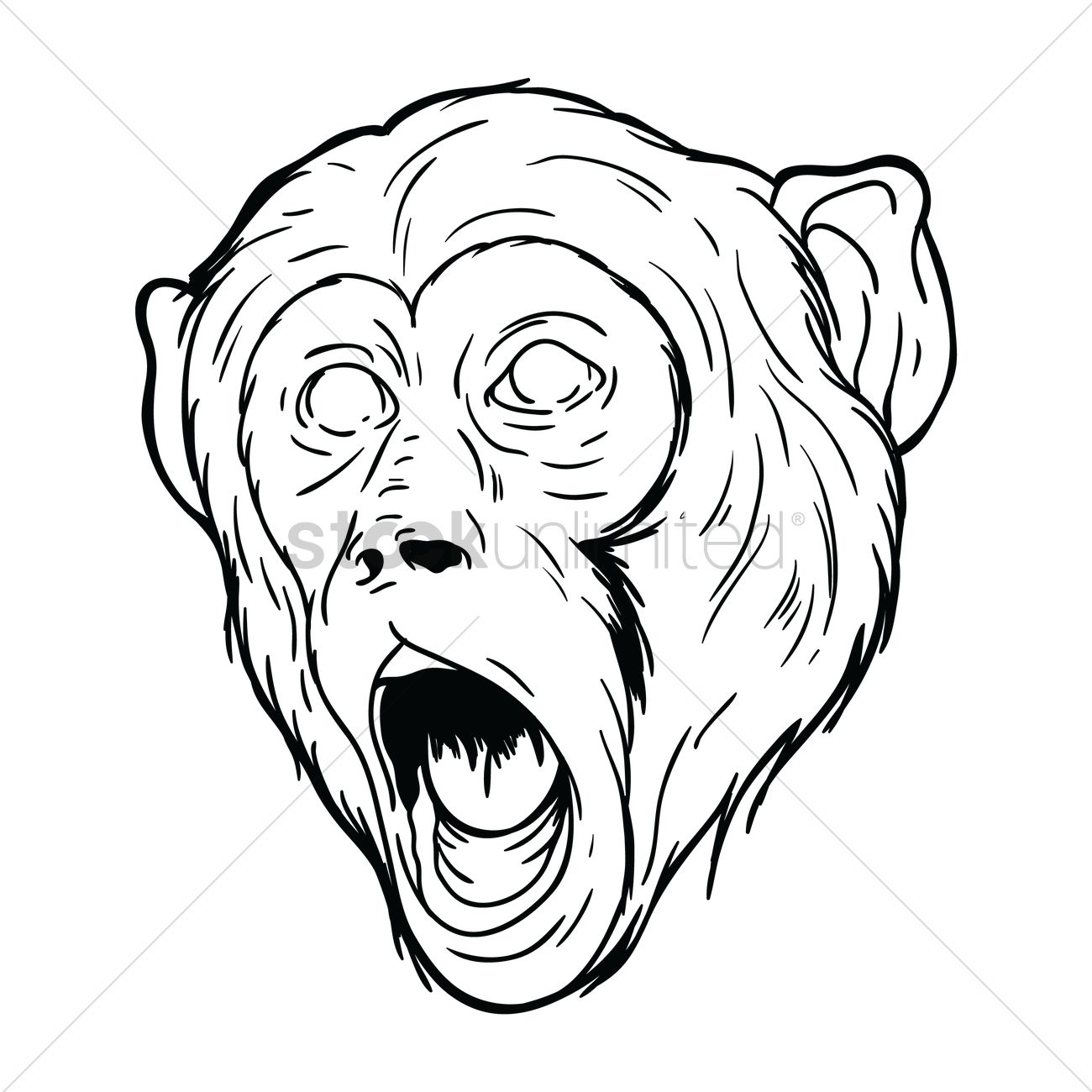 1300x1300 Free Monkey Face Vector Image