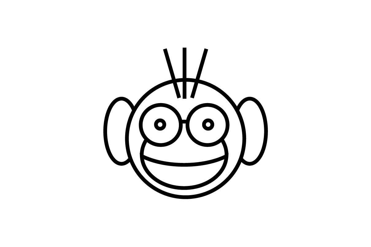1209x805 Monkey Icon Vector Graphic