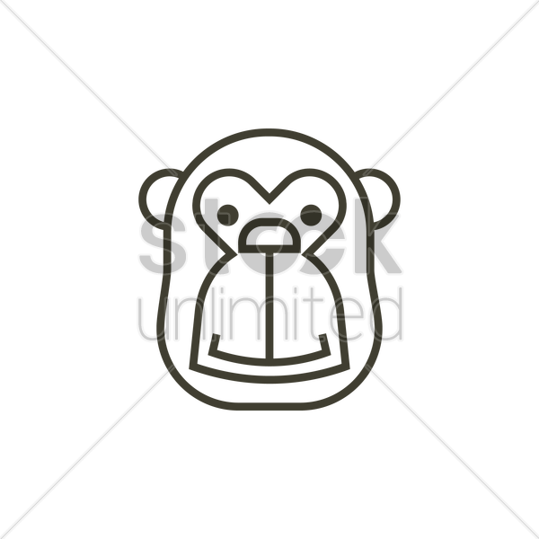 600x600 Monkey Icon Vector Image