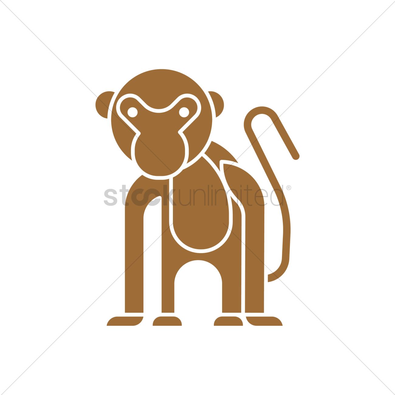 1300x1300 Monkey Icon Vector Image