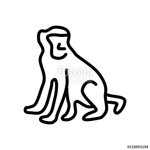 500x500 Monkey Icon Vector Isolated On White Background, Monkey Sign