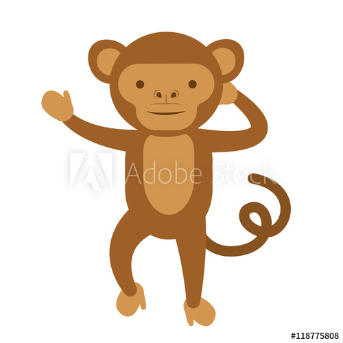 500x500 Funny Monkey Isolated Icon Vector Illustration Design
