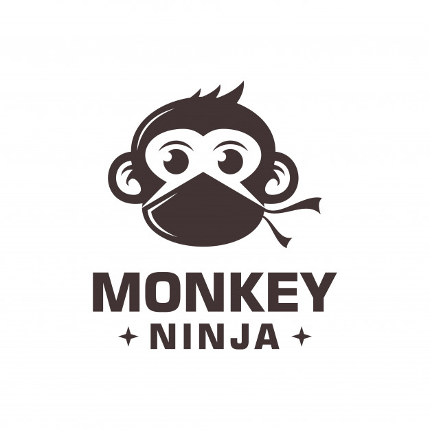 626x626 Monkey Ninja Logo Vector Vector Premium Download