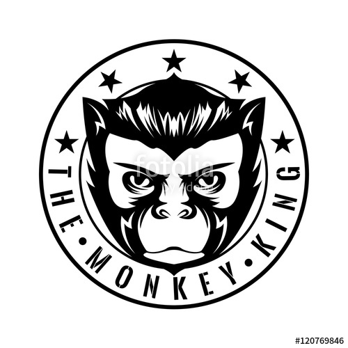 500x500 The Monkey King In Circle Logo Vector Illustration Design Stock