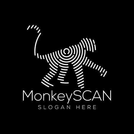 450x450 Monkey Scan Technology Logo Vector Element Animal Technology Logo