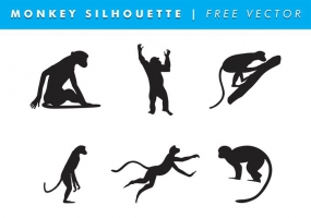 285x200 Monkey Silhouette Free Vector Graphic Art Free Download