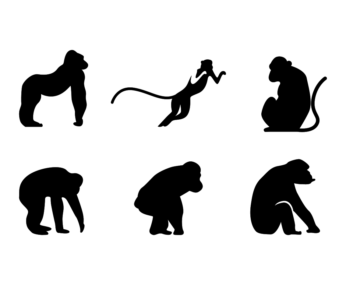1136x936 Ape Silhouette Vector Vector Art Graphics