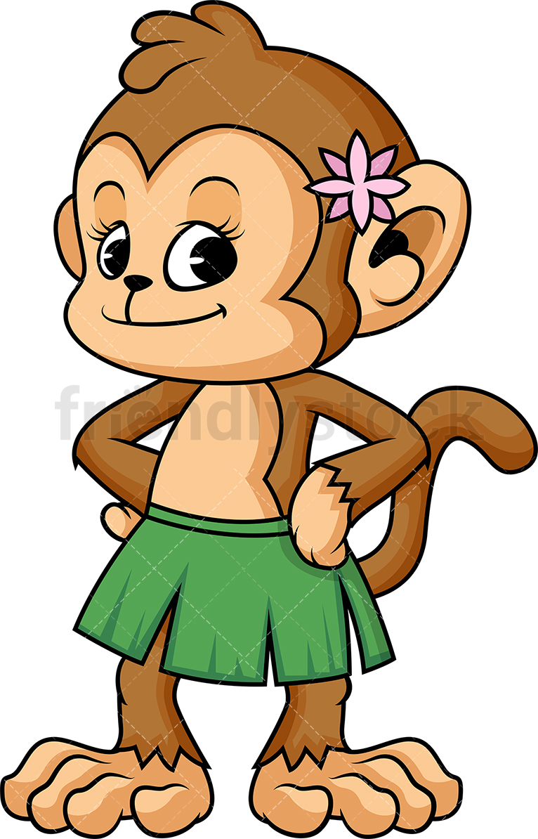 Female Monkey Cartoon Clipart Vector 766x1194 Female Monkey Cartoon Clipart Vector