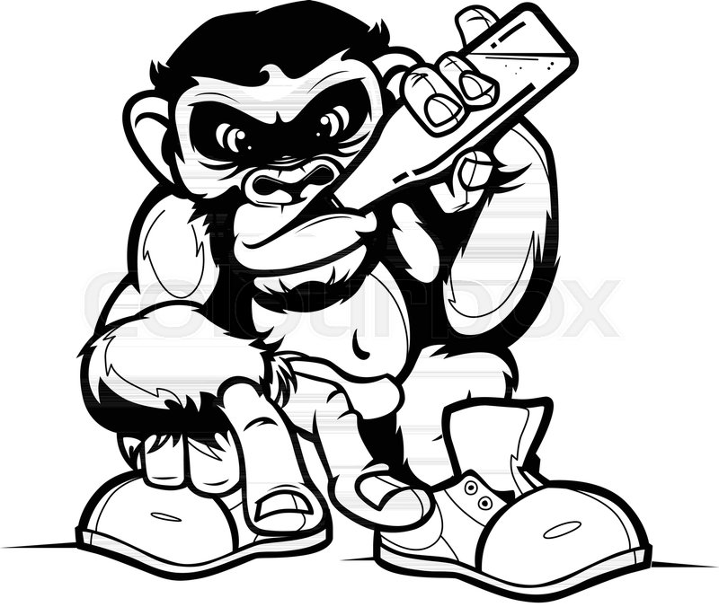 Grinking Cartoon Monkey Vector Stock Vector Colourbox 800x676 Grinking Cartoon Monkey Vector Stock Vector Colourbox