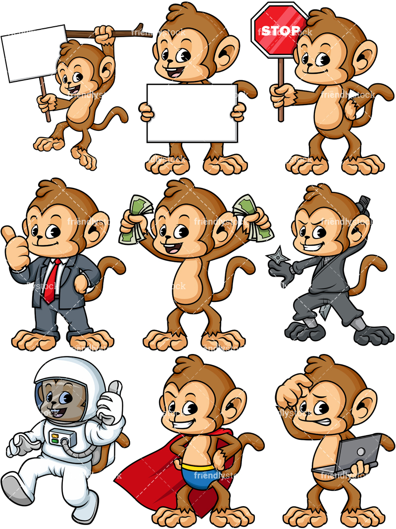 Monkey Vector Set 800x1067 Monkey Vector Set