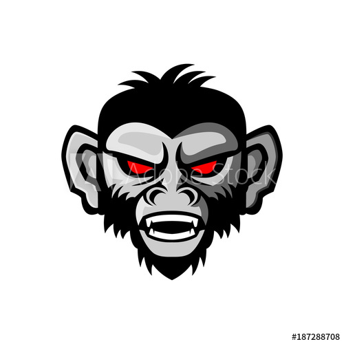 Angry Monkey Vector Illustration 500x500 Angry Monkey Vector Illustration