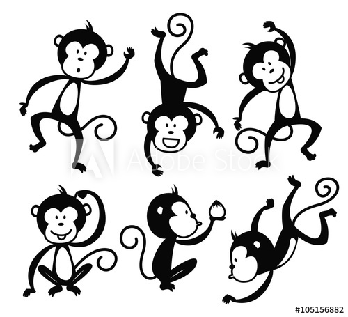 Set Of Cartoon Monkey Vector Element Suitable For Chinese New Year 500x455 Set Of Cartoon Monkey Vector Element Suitable For Chinese New Year