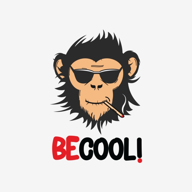 Creative Cool Monkey Vector Illustration Clipart, Material 640x640 Creative Cool Monkey Vector Illustration Clipart, Material