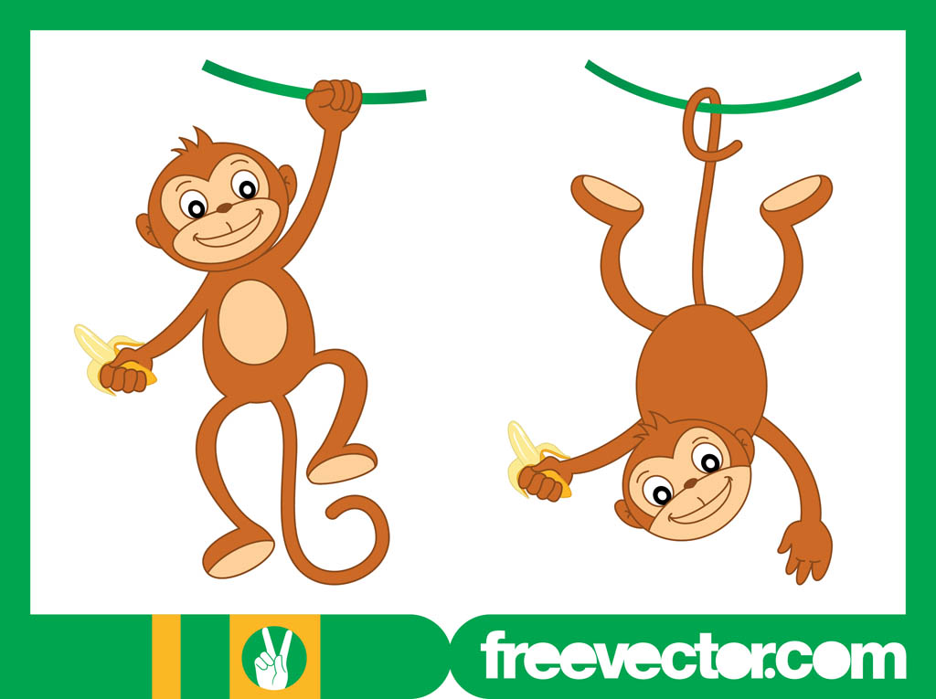 1024x765 Happy Monkey Characters Vector Art Graphics
