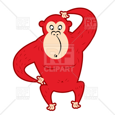 400x400 Red Surprised Monkey Vector Image Of Plants And Animals