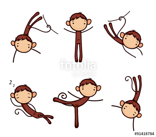 Funny Monkey Vector Icons For Design Stock Image And Royalty 500x437 Funny Monkey Vector Icons For Design Stock Image And Royalty