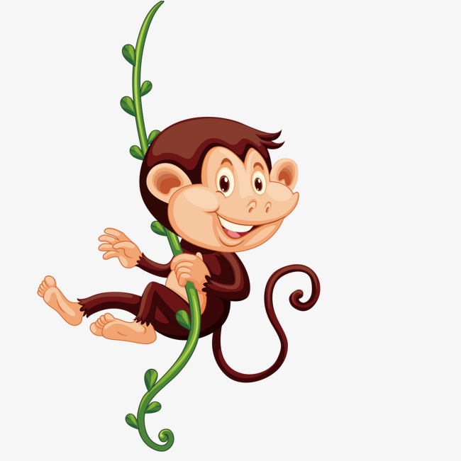 650x651 Monkey Climbing Vines, Monkey Vector, Mo