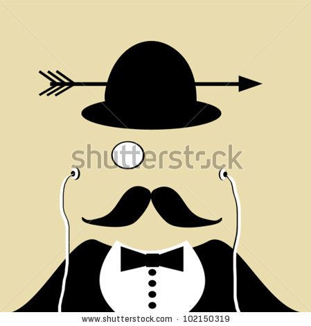 449x470 Stock Vector Design Of Man Wearing Earphones And Monocle