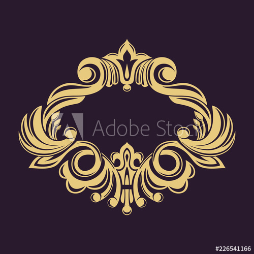 500x500 Gold Decorative Frame Vector Logo Templates The Past Monogram