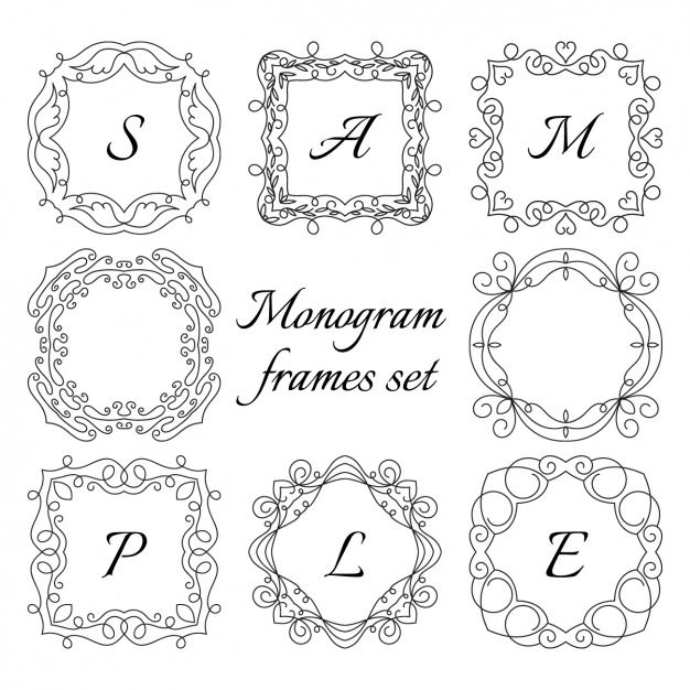 626x626 Monogram Frame Set Vector Free Download