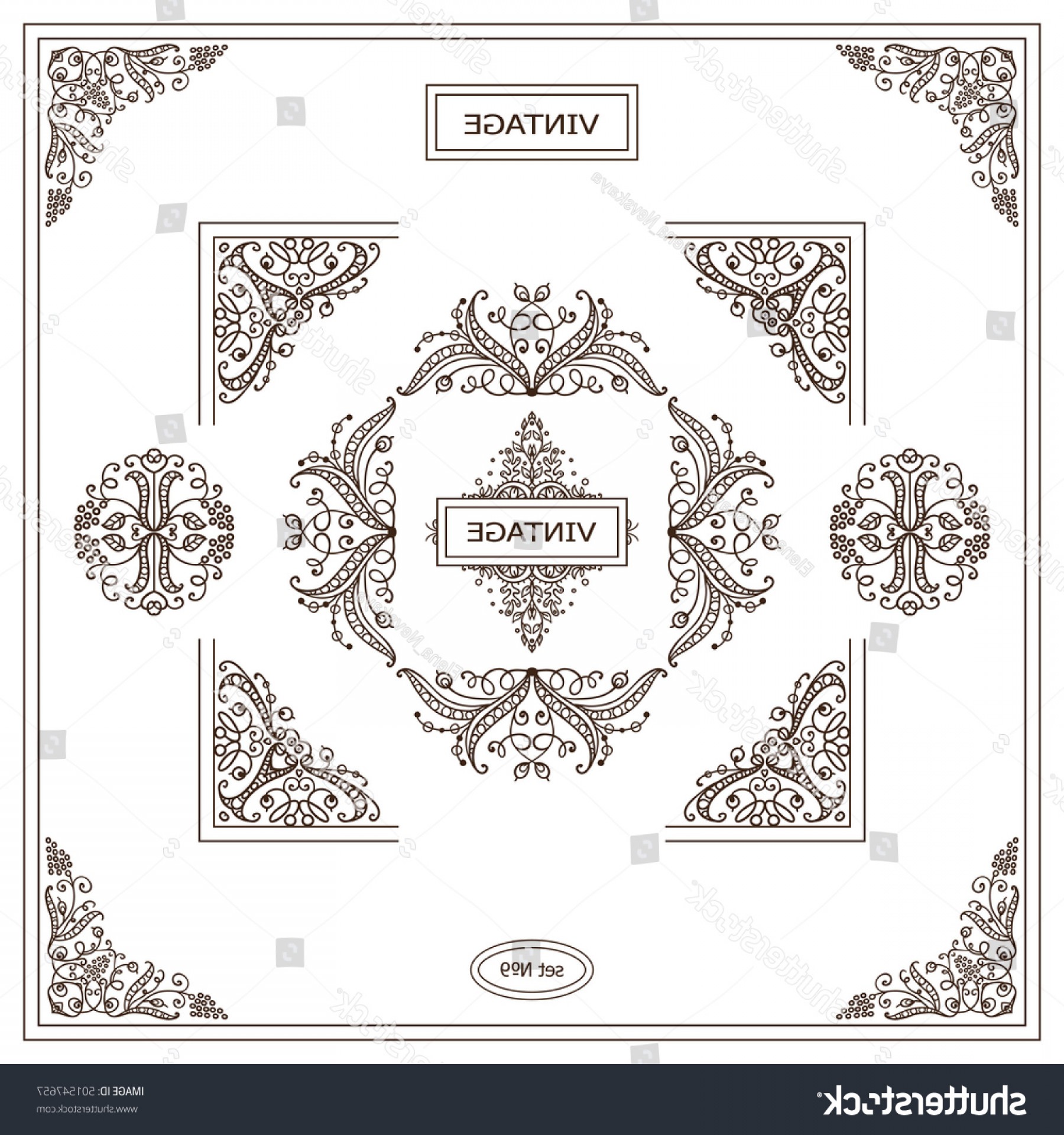 1800x1920 Vector Set Vintage Corners Frames Ornamental Cultracing