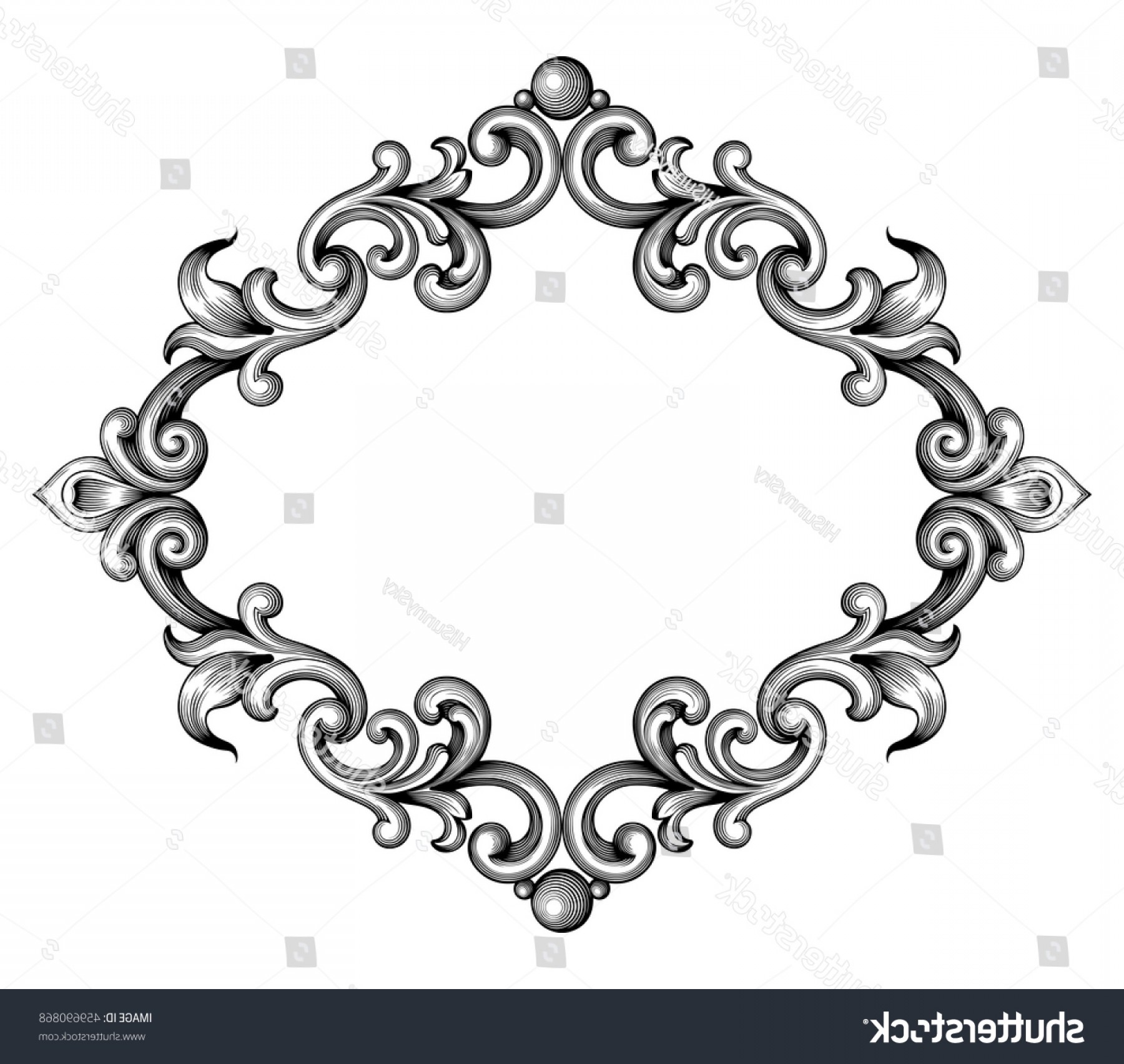 1800x1704 Vintage Baroque Victorian Frame Border Monogram Cqrecords
