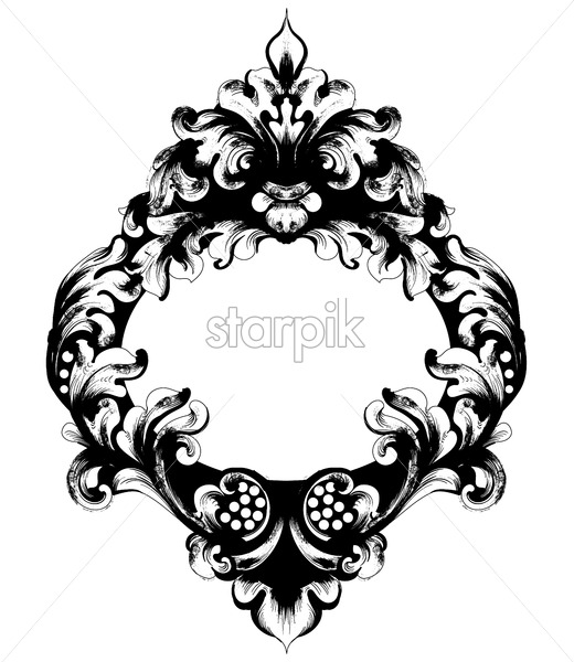 520x600 Classic Ornamented Frame Vector Victorian Border Monogram Floral