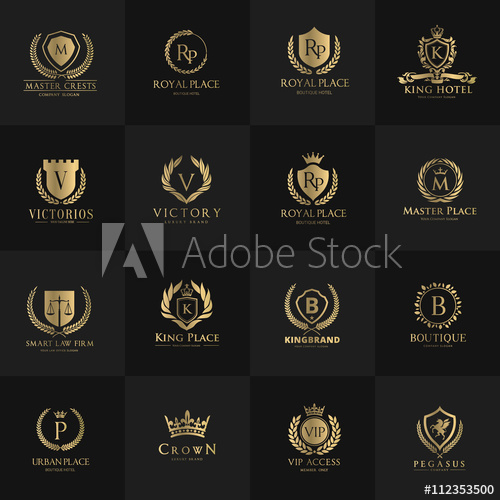 500x500 Luxury Logo Template Set Calligraphic Logo Ornament Line Logo