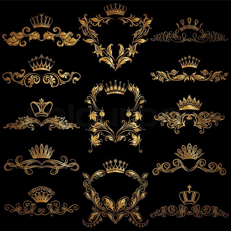 800x800 Set Of Gold Monogram For Graphic Stock Vector Colourbox