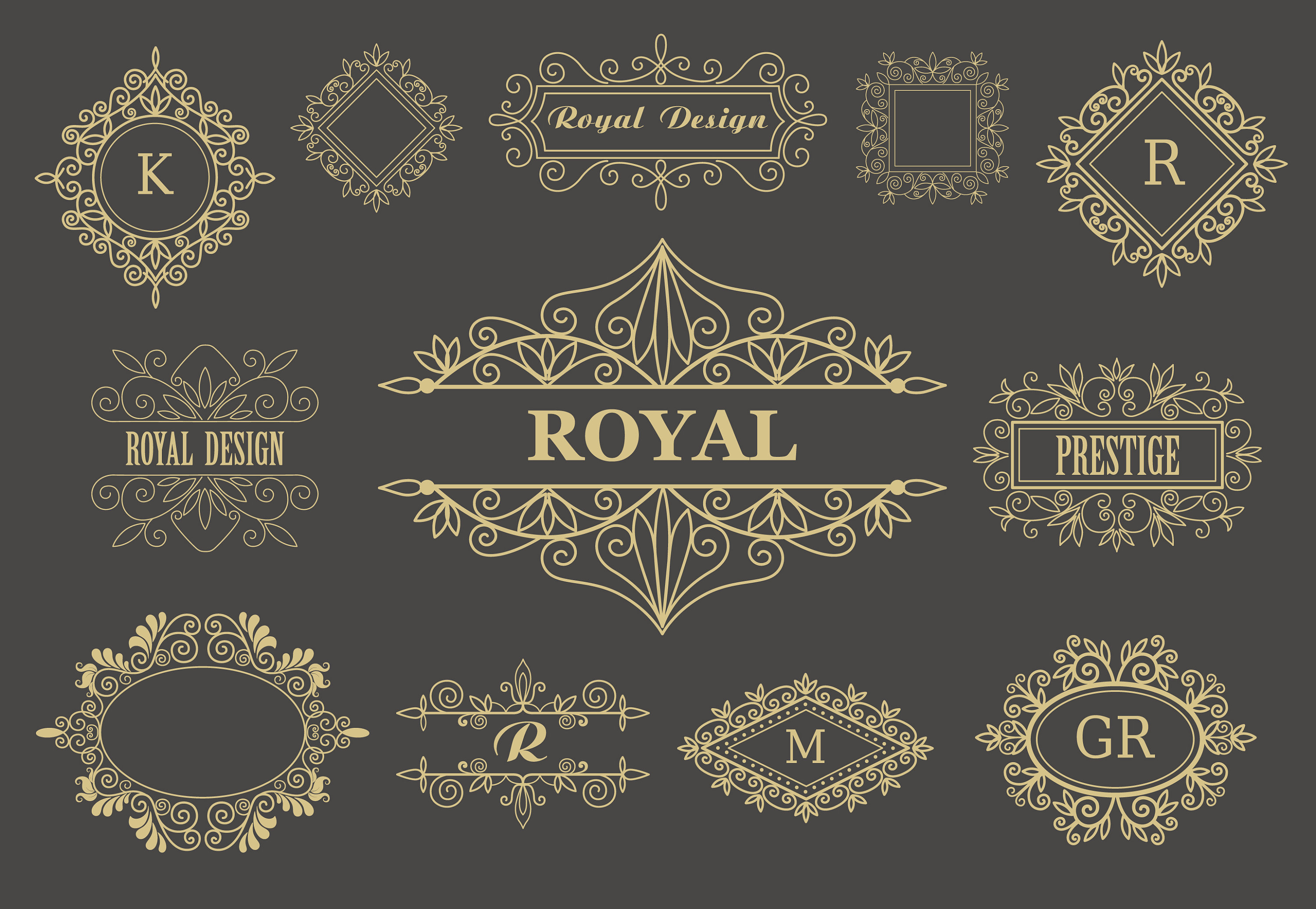 3000x2073 Vintage Frames Borders Monograms Collection Wedding Ornate Etsy