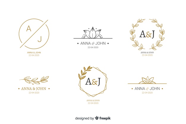 626x417 Wedding Monogram Logo Templates Collection Vector Free Download
