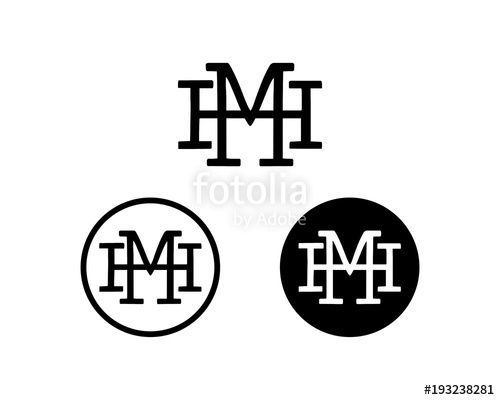 500x400 Initial Name Letter Hm Or Mh Symbol Icon Monogram Logo Vector