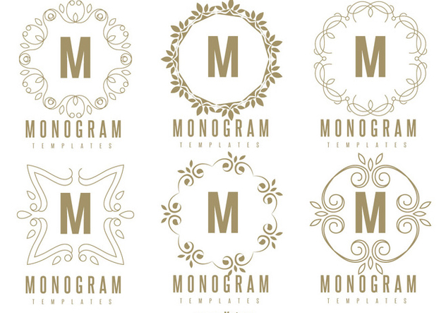632x443 Monogram Template Set Free Vector Download Cannypic