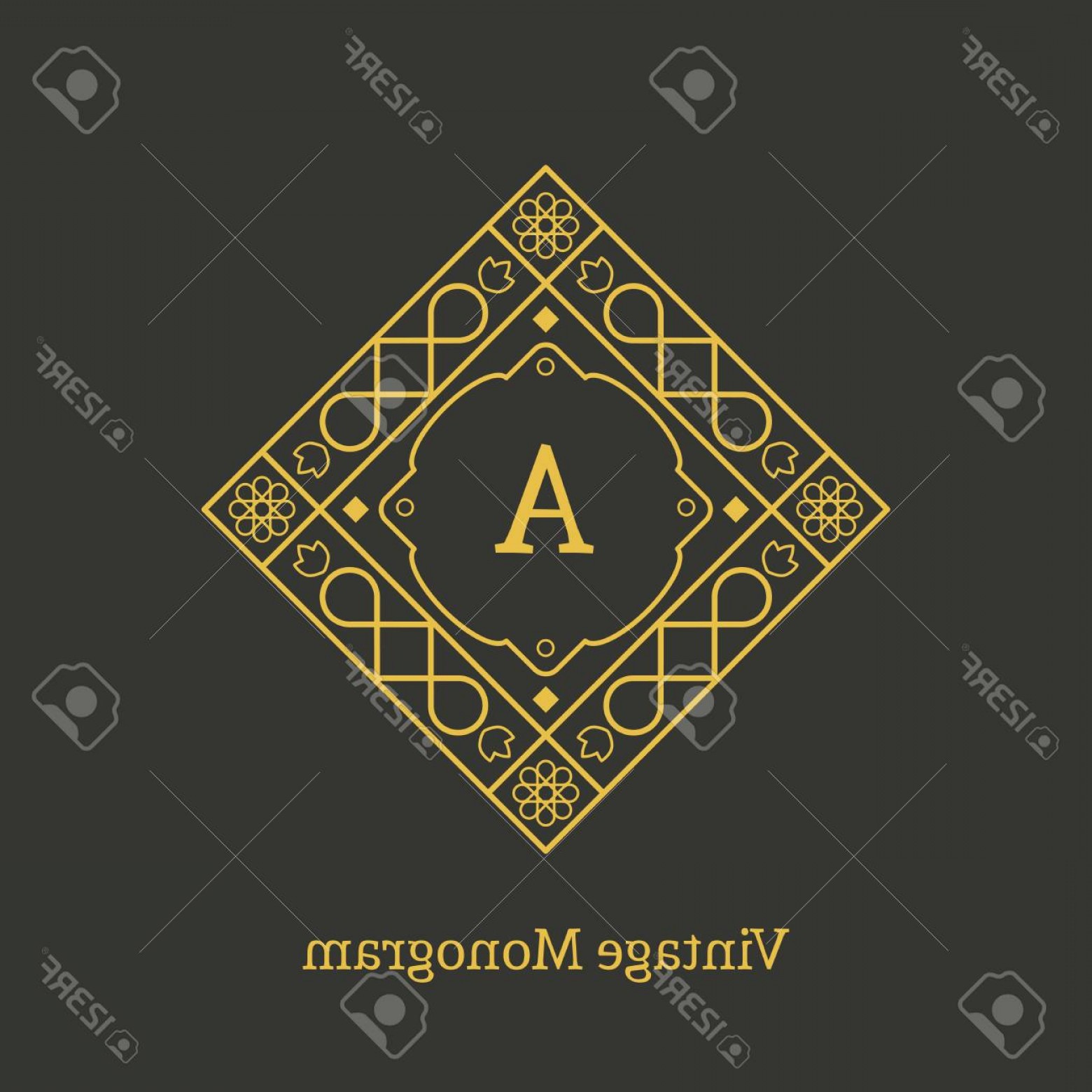 1560x1560 Photostock Vector Vintage Monogram Vector Emblem For Calligraphic