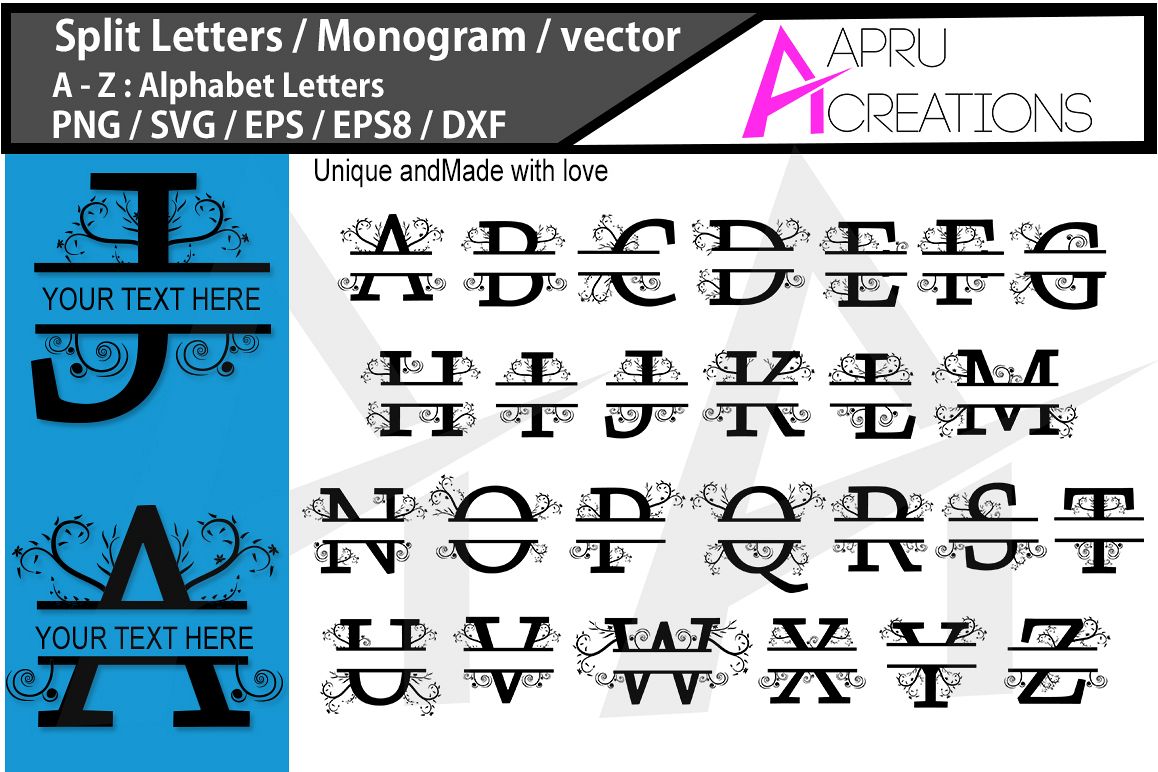 1158x772 Split Letters Monogram Vector