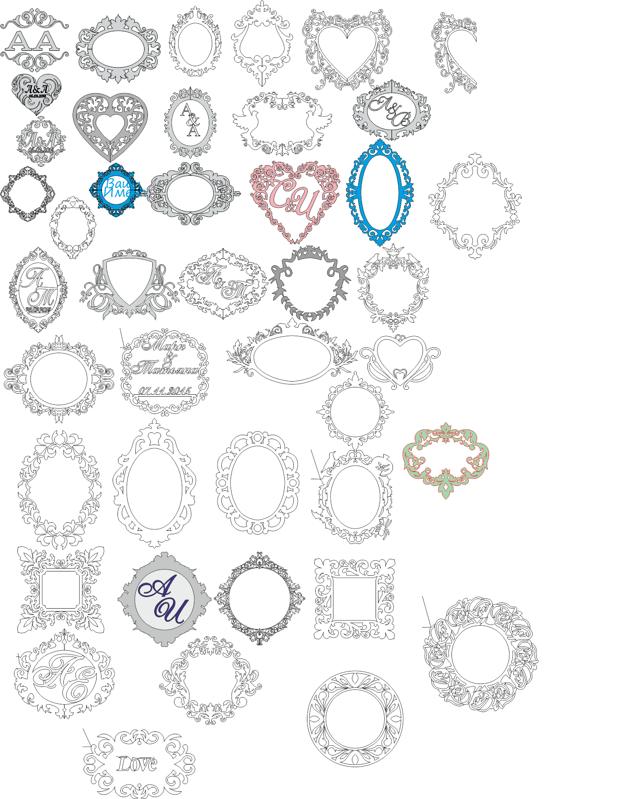 639x799 Wedding Monogram Vector Art Collection Free Vector Cdr Download