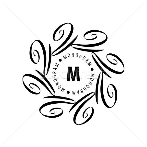 600x600 Monogram Vector In Frame Vector Illustration Aleksej Butenkov