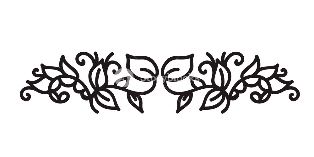 1000x501 Monoline Flourish Scandinavian Monogram Vector With Leaves
