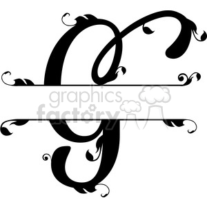300x300 Split Regal G Monogram Vector Design Clipart Royalty Free Gif