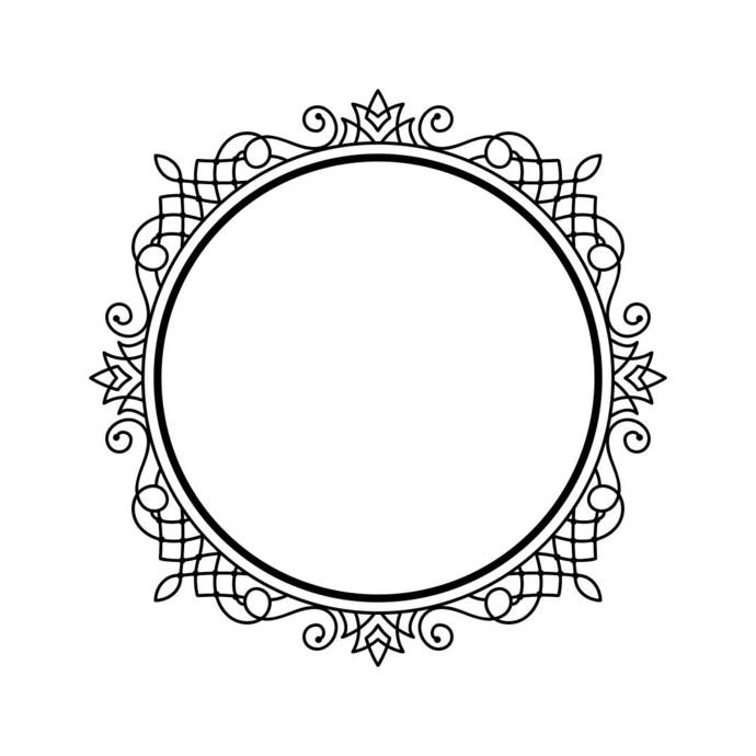 690x690 Frame Vector Clipart Monogram Dxf